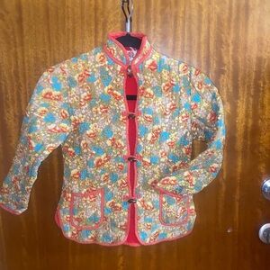 Vintage 70s- Peony brand- Shanghai- cotton quilted jacket- XXS
